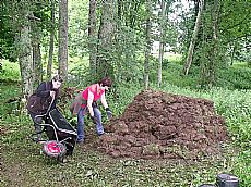 Karen and Muriel at the turf pile