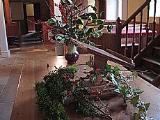 East church, Cromarty, Christmas holly